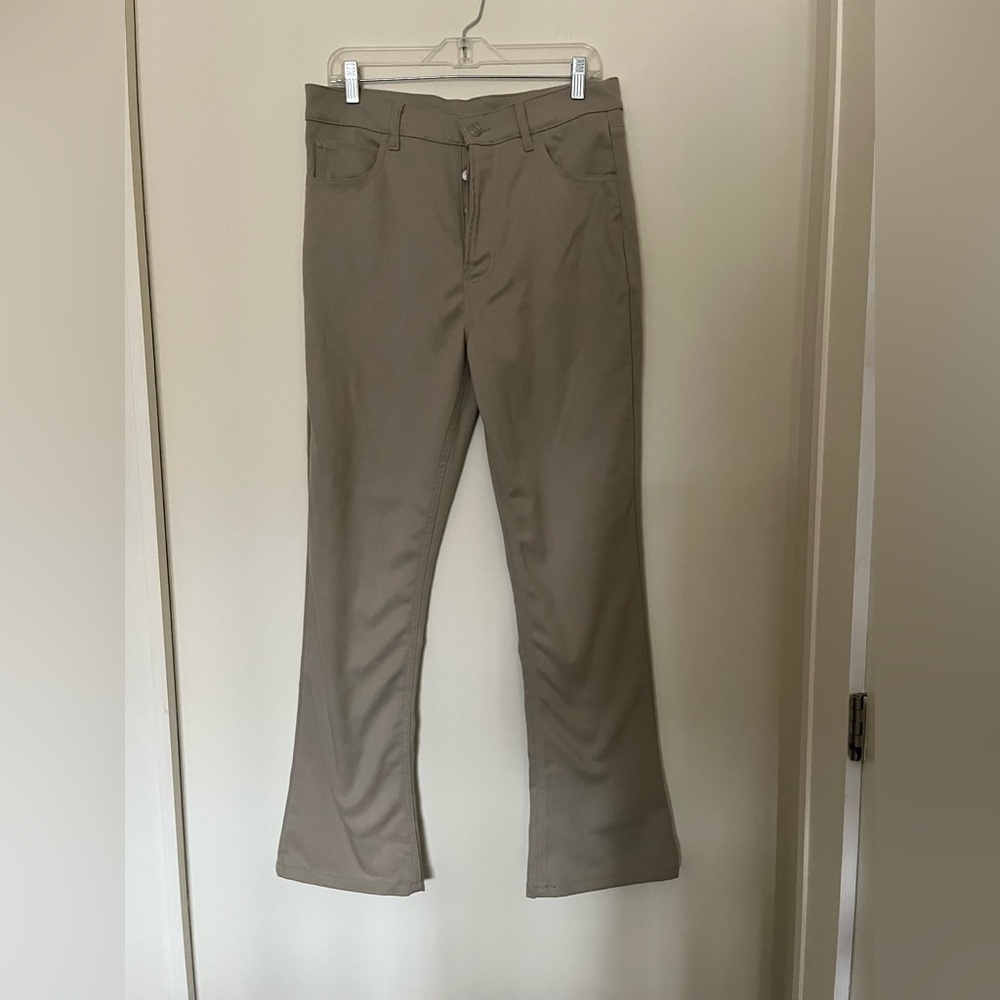Maison Martin Margiela High Rise Bootcut/Flare Pants Italy Khaki Beige 8-10 - Picture 2 of 9